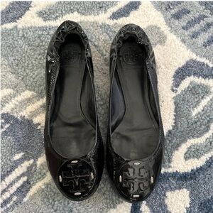Tory Burch Black Patent Reva Ballet flats 8.5